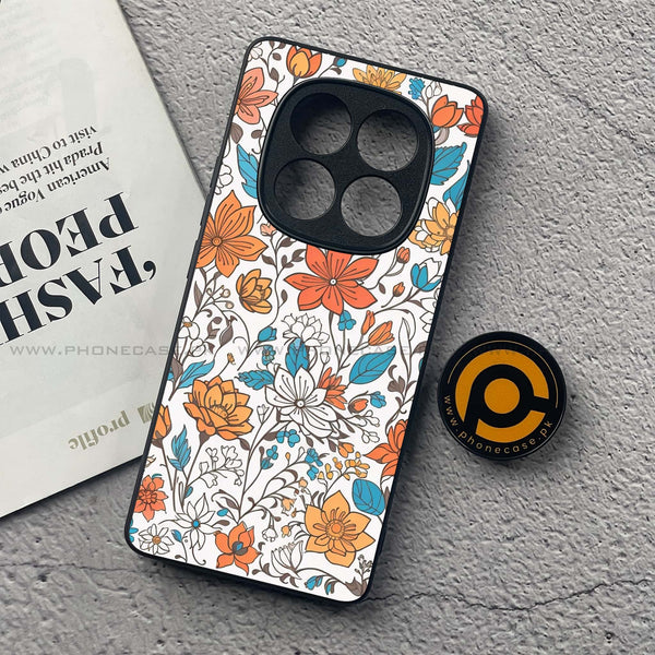 Redmi Note 14 Pro - Floral Series Design 9 - Premium Printed Glass soft Bumper Shock Proof Case