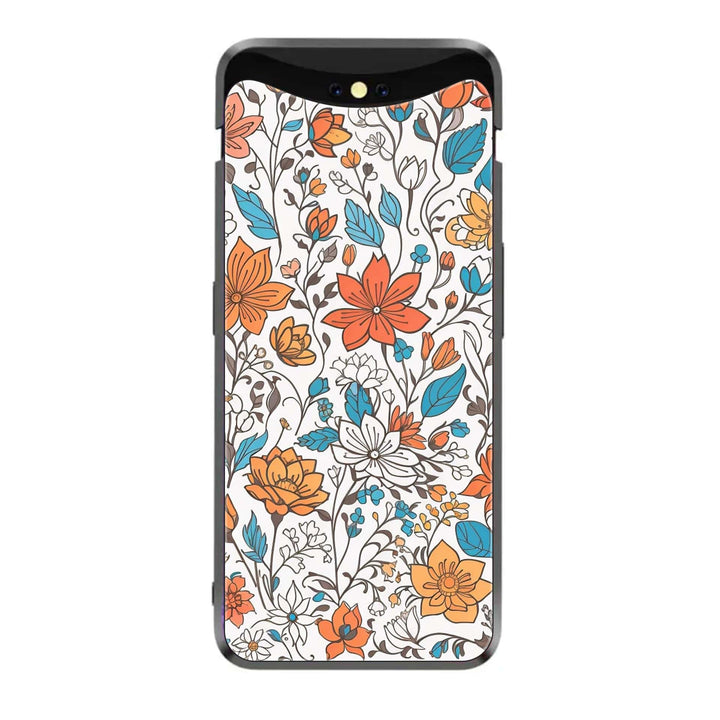 Oppo Find X - Floral Series Design 9 -  Premium Printed Metal soft Bumper shock Proof Case