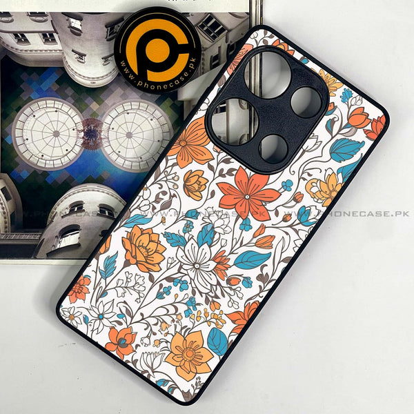 Redmi Note 13 Pro 4G - Floral Series Design 9 - Premium Metal Printed soft Bumper shock Proof Case
