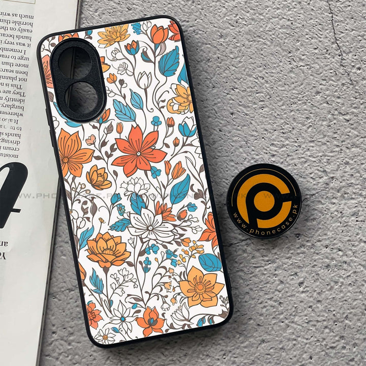 Oppo A38 4G - Seamless Flower -  Premium Printed Metal soft Bumper shock Proof Case