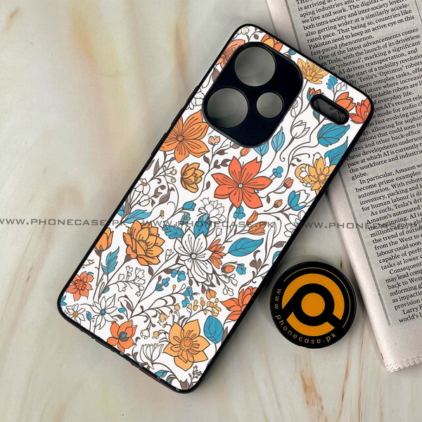 Redmi Note 13 Pro Plus 5G - Floral Series Design 9 - Premium Metal Printed soft Bumper shock Proof Case