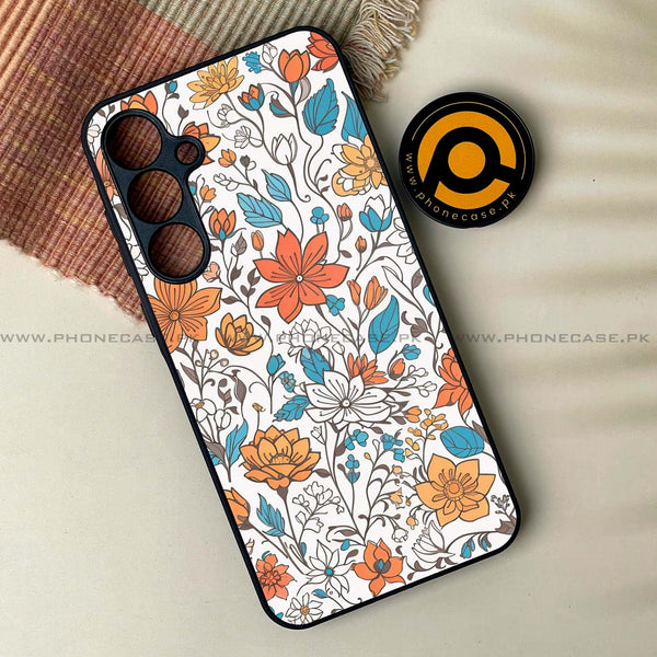Samsung Galaxy S24 FE - Floral Series Design 9 - Premium Metal Printed soft Bumper shock Proof Case