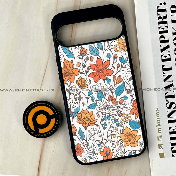 Google Pixel 9 Pro XL - Floral Series Design 9 - Premium Printed Glass soft Bumper shock Proof Case