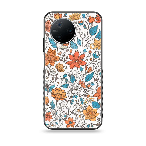 Infinix Note 12 Pro - Floral Series Design 9 - Premium Printed Glass soft Bumper Shock Proof Case