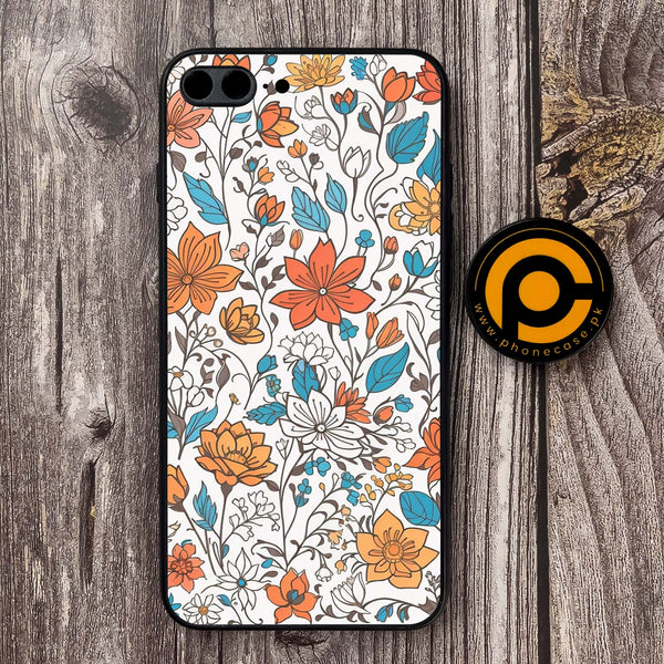iPhone 7 Plus - Floral Series Design 9 - Premium Metal Printed soft Bumper shock Proof Case