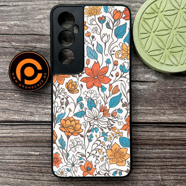 Realme C65  - Floral Series Design 9 - Premium Metal Printed soft Bumper shock Proof Case