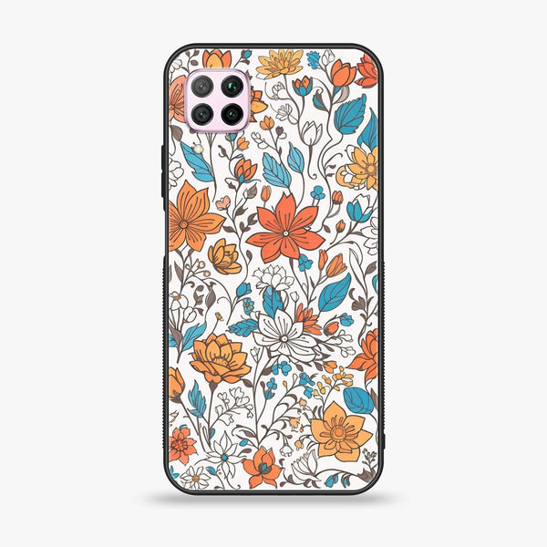 Huawei Nova 7i - Floral Series Design 9 - Premium Printed Glass soft Bumper shock Proof Case