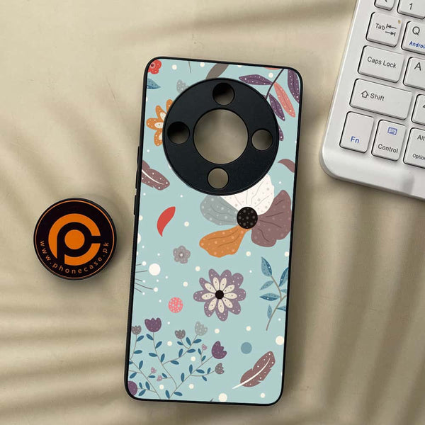 Honor x9b 5G - Floral Series Design 5 - Premium Metal Printed soft Bumper shock Proof Case