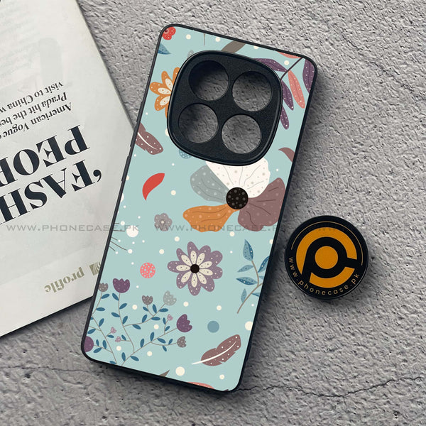 Redmi Note 14 Pro - Floral Series Design 5 - Premium Printed Glass soft Bumper Shock Proof Case