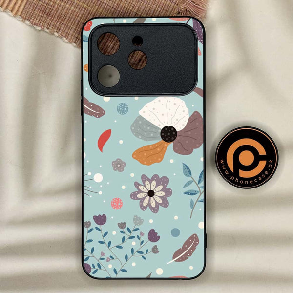 Tecno Spark 40 - Floral Series Design 5 - Premium Metal Printed soft Bumper shock Proof Case