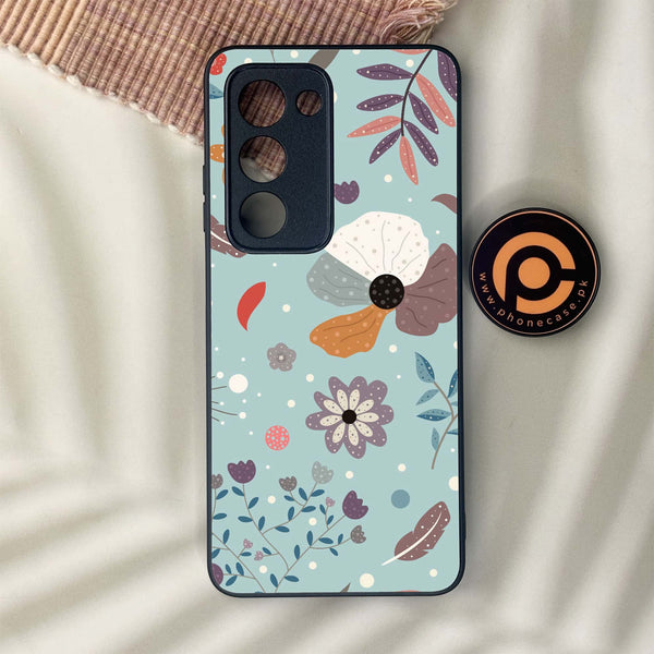 Oppo A5 2025 - Floral Series Design 5 - Premium Metal Printed soft Bumper shock Proof Case