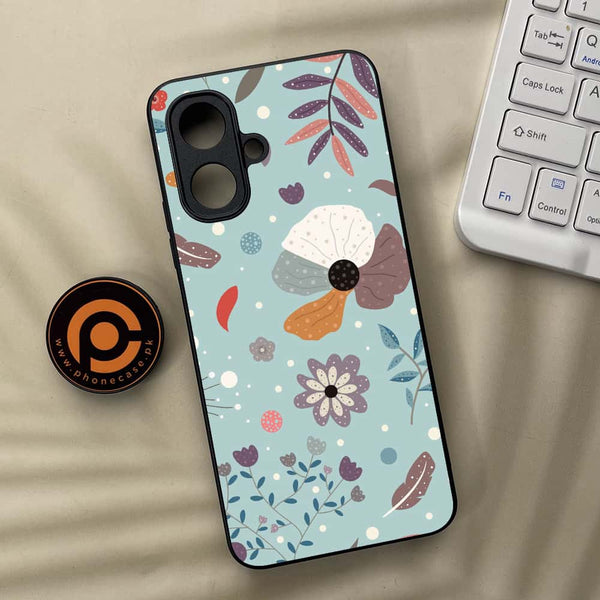 Tecno Spark Go 2 - Floral Series Design 5 - Premium Metal Printed soft Bumper Shock Proof Case