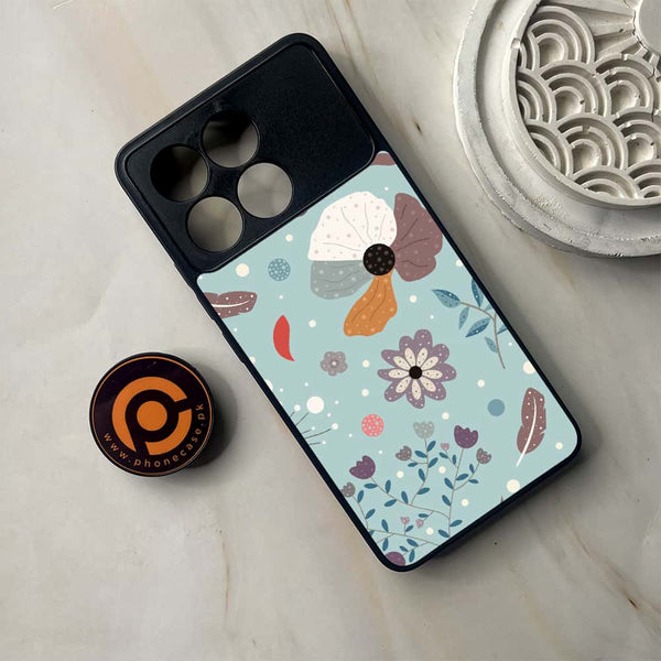 Xiaomi Poco F6 Pro - Floral Series Design 5 - Premium Metal Printed soft Bumper shock Proof Case