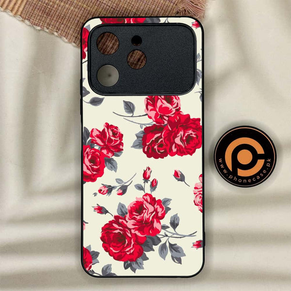 Tecno Spark 40 - Floral Series Design 8 - Premium Metal Printed soft Bumper shock Proof Case