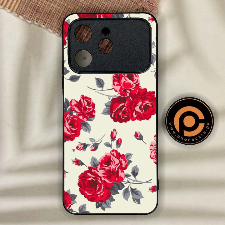 Tecno Spark 40 - Floral Series Design 8 - Premium Metal Printed soft Bumper shock Proof Case CS-44850