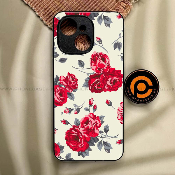 Tecno Spark 40C - Floral Series Design 8 - Premium Metal Printed soft Bumper shock Proof Case