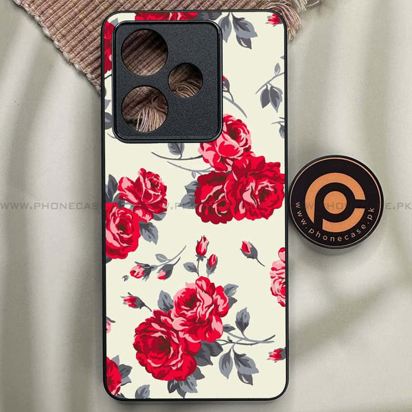 Realme GT 7 - Floral Series Design 8 - Premium Metal Printed soft Bumper shock Proof Case