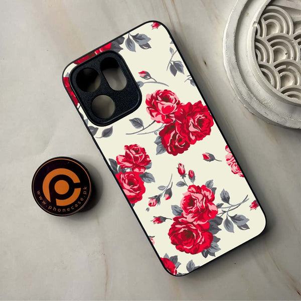 Oppo Reno 14F -  Floral Series Design 8 - Premium Metal Printed Soft Bumper Shockproof Case
