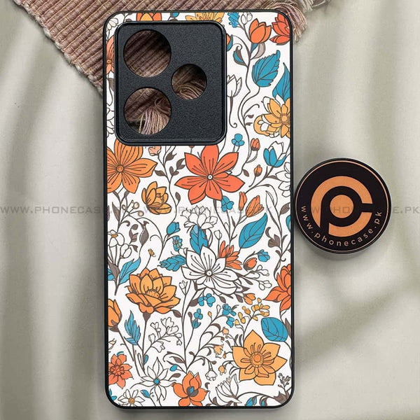 Realme GT 7 - Floral Series Design 9 - Premium Metal Printed soft Bumper shock Proof Case