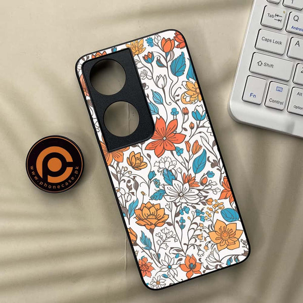 Honor x7b - Floral Series Design 9 - Premium Metal Printed soft Bumper shock Proof Case