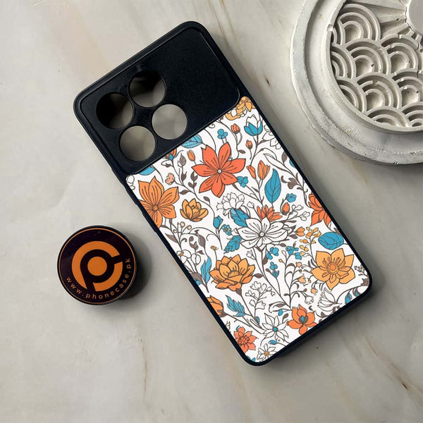 Xiaomi Poco F6 Pro - Floral Series Design 9 - Premium Metal Printed soft Bumper shock Proof Case