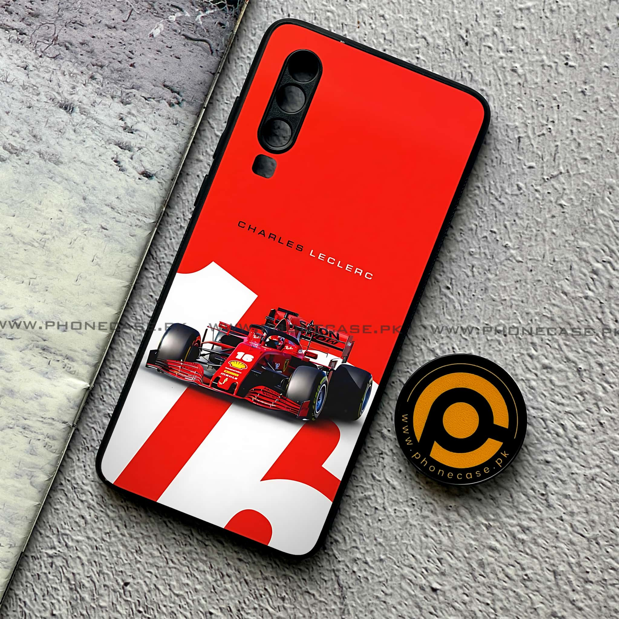 Huawei P30 - Formula 1 Design - Premium Printed Glass soft Bumper shock Proof Case