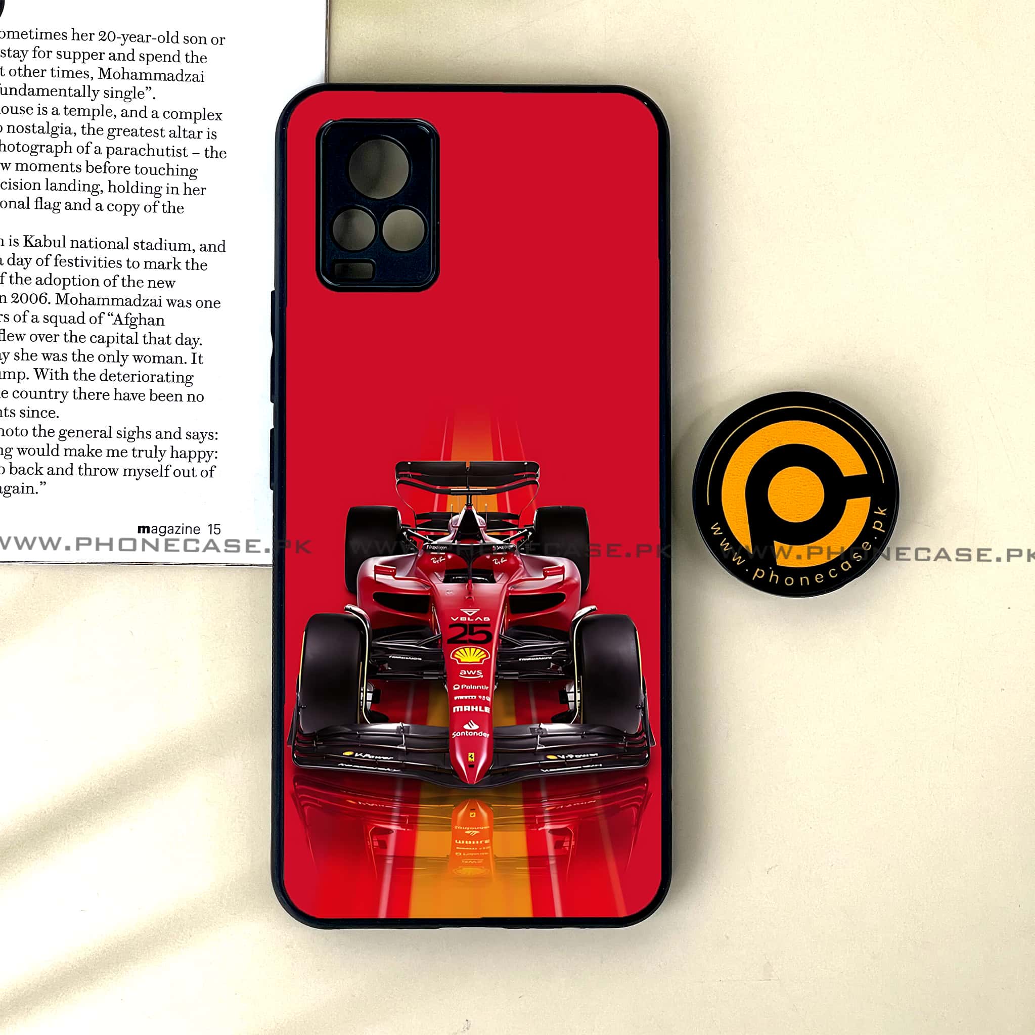 Vivo V20 - Formula 1 Design Series - Premium Printed Glass soft Bumper shock Proof Case