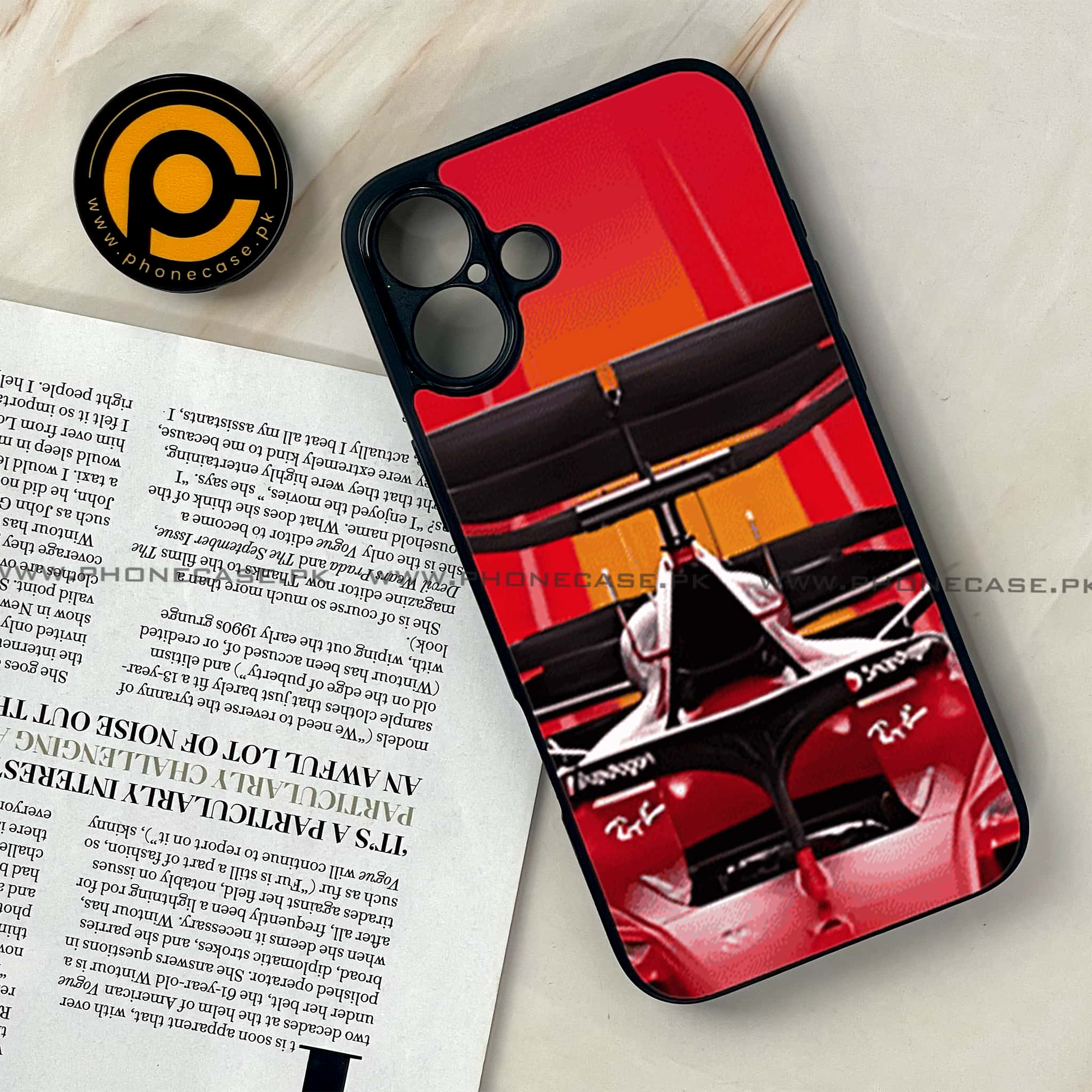 iPhone 16 - Formula 1 Design Series - Premium Printed Glass soft Bumper shock Proof Case