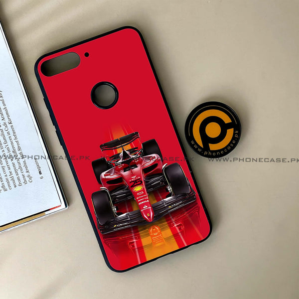 Huawei Y7 Prime (2018) - Formula 1 Design Series - Premium Printed Glass soft Bumper shock Proof Case