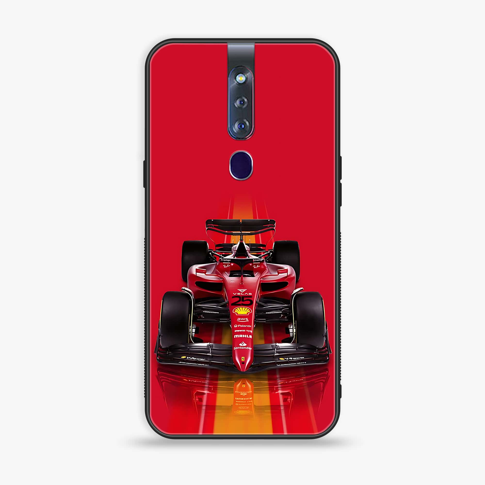 Oppo F11 Pro  Formula 1 Design Series Premium Printed Glass soft Bumper shock Proof Case