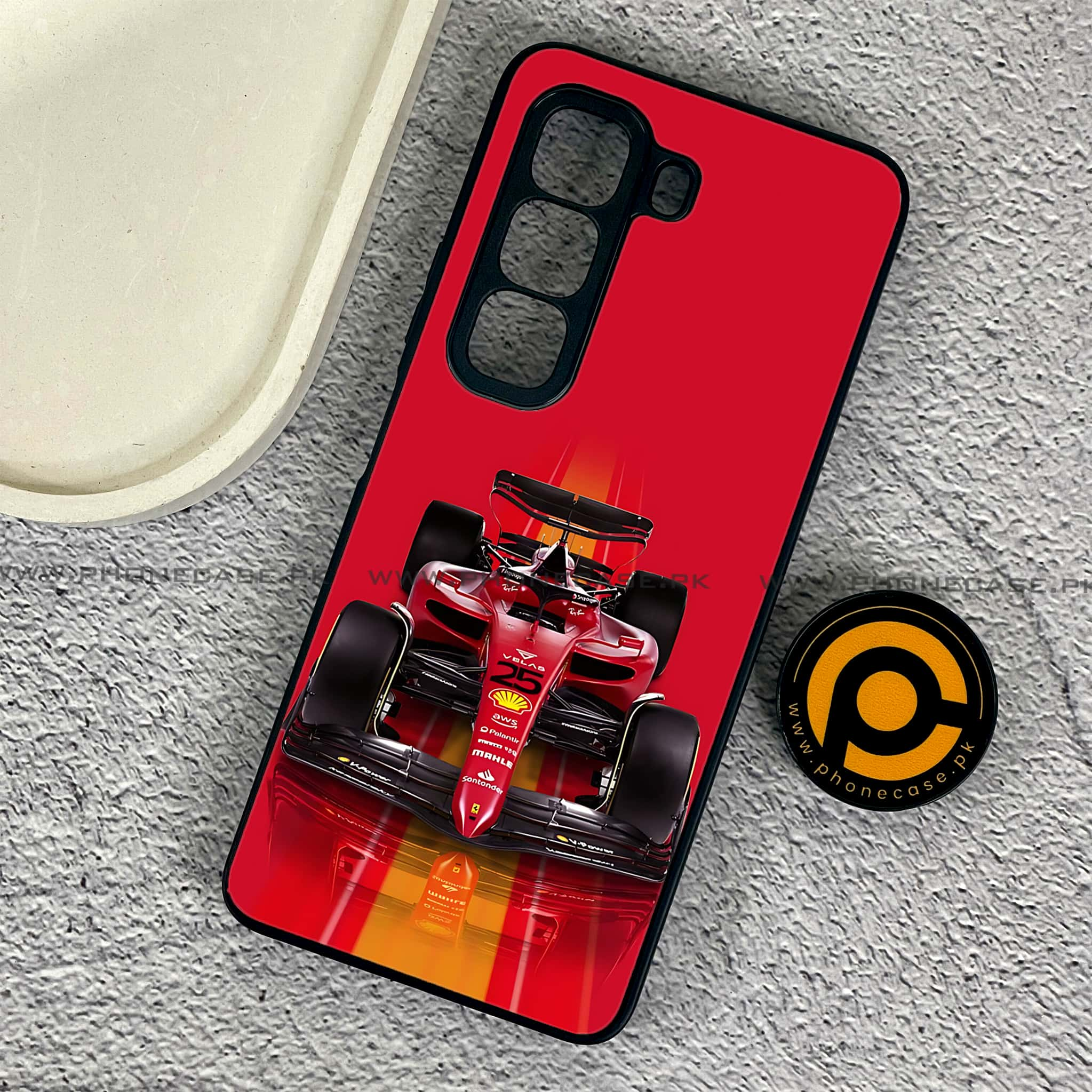 Infinix Hot 50 Pro - Formula 1 Design Series - Premium Printed Glass soft Bumper shock Proof Case