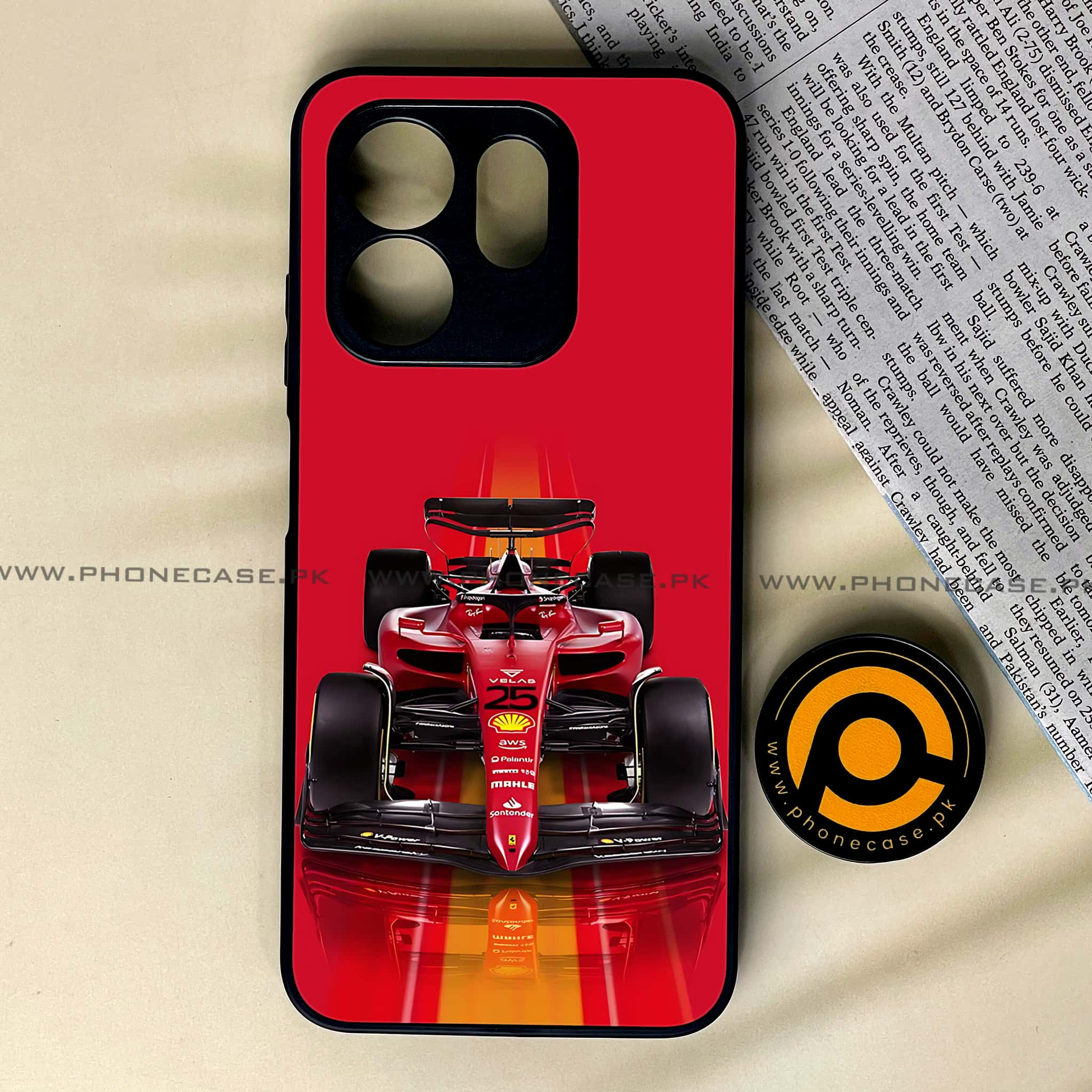 Infinix Hot 50i -  Formula 1 Design - Premium Printed Glass soft Bumper shock Proof Case