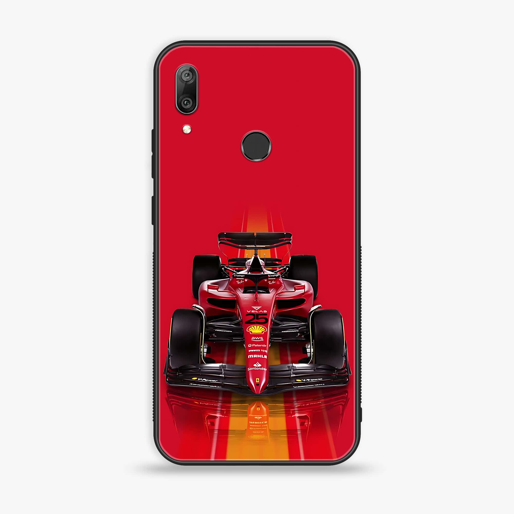 Huawei Y7 Prime (2019) - Formula 1 Design - Premium Printed Glass soft Bumper shock Proof Case