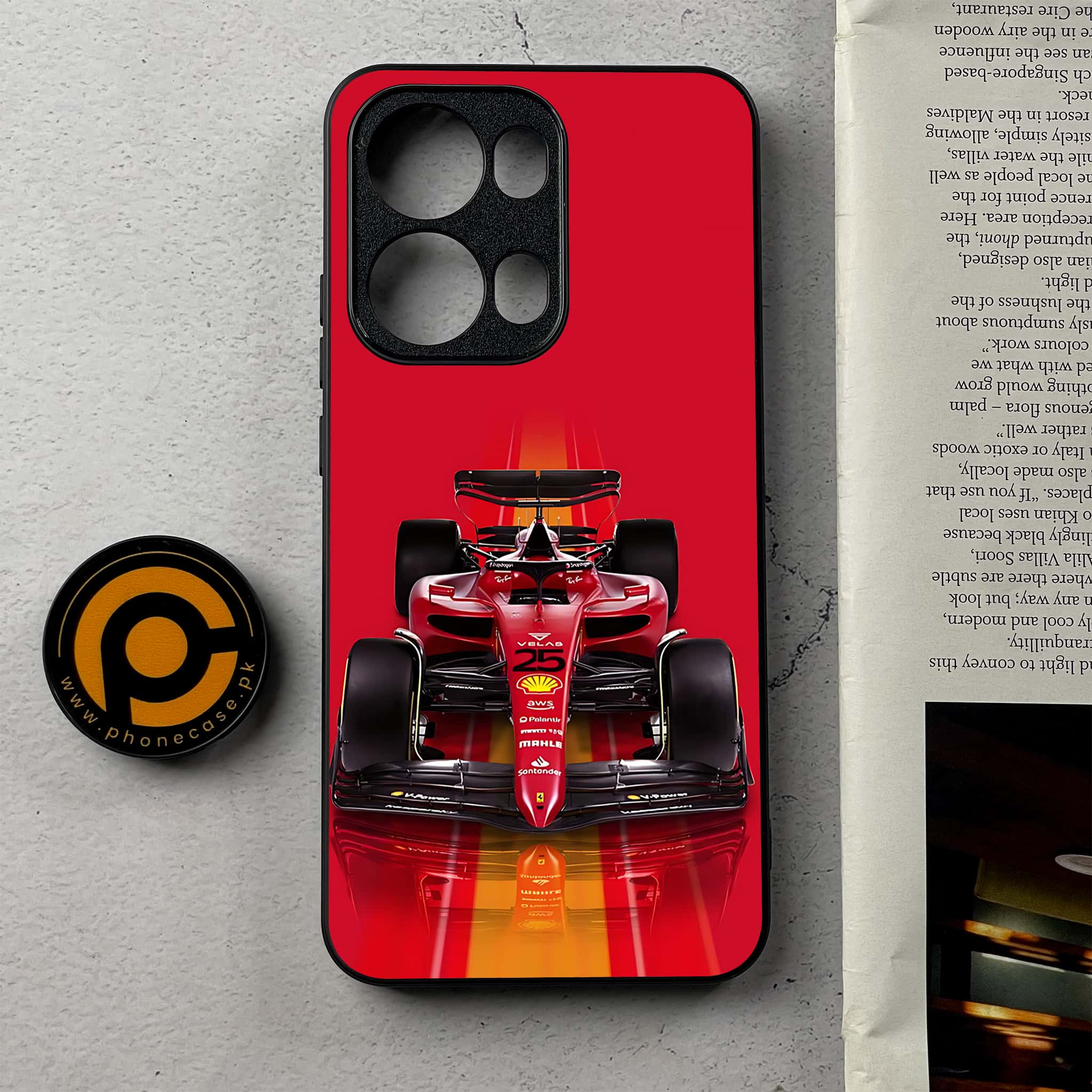 Oppo Reno 13 Pro - Formula 1 Design - Premium Metal Printed Soft Bumper Shockproof Case