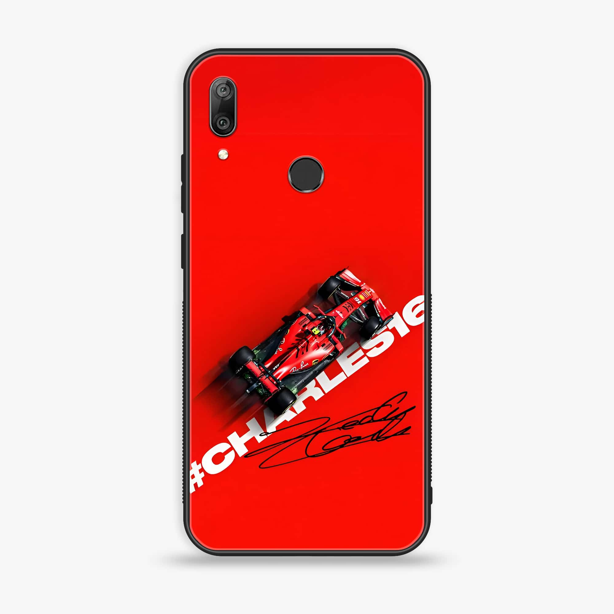 Huawei Y7 Prime (2019) - Formula 1 Design - Premium Printed Glass soft Bumper shock Proof Case