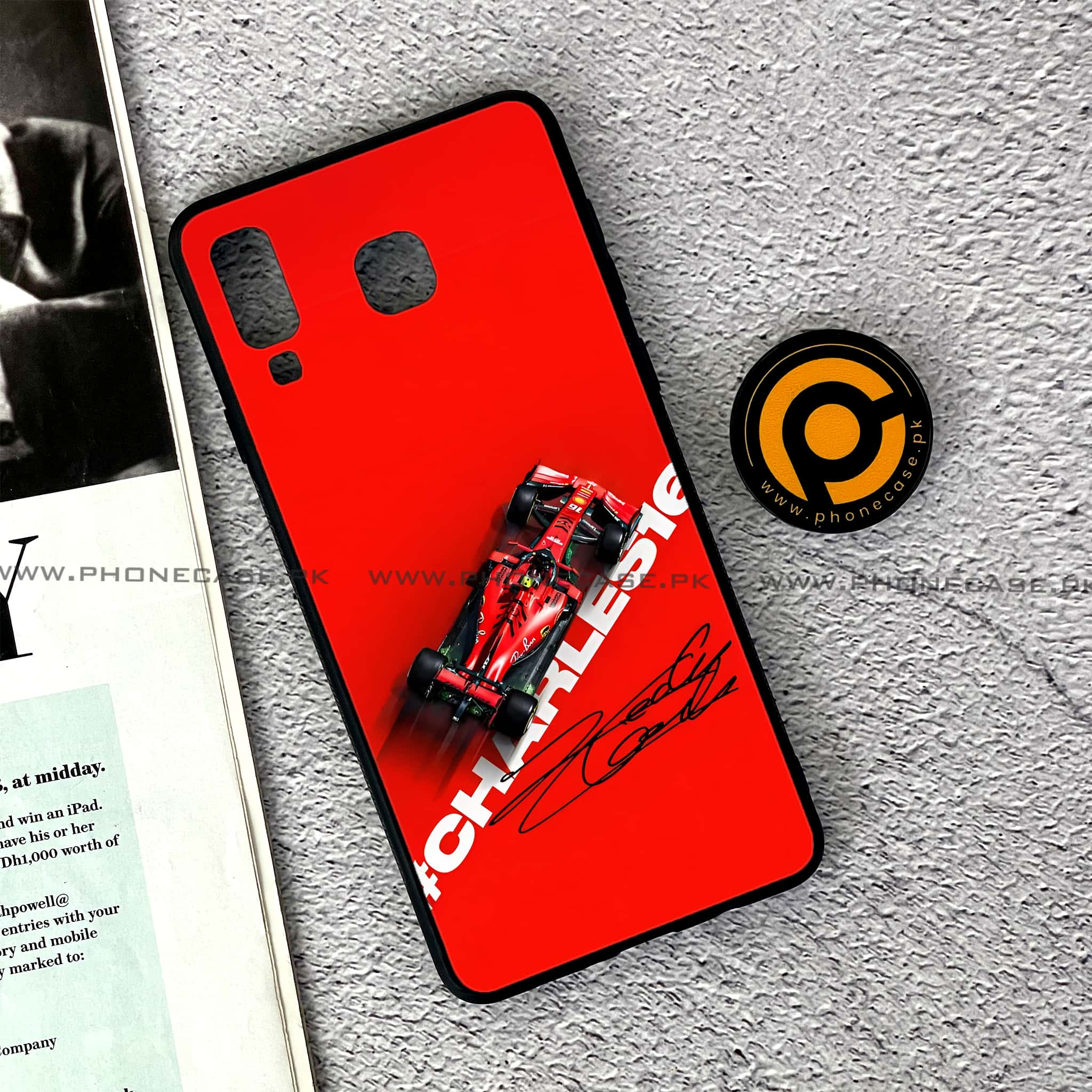 Samsung Galaxy A8 Star(A9 Star) - Formula 1 Design Series - Premium Printed Glass soft Bumper shock Proof Case