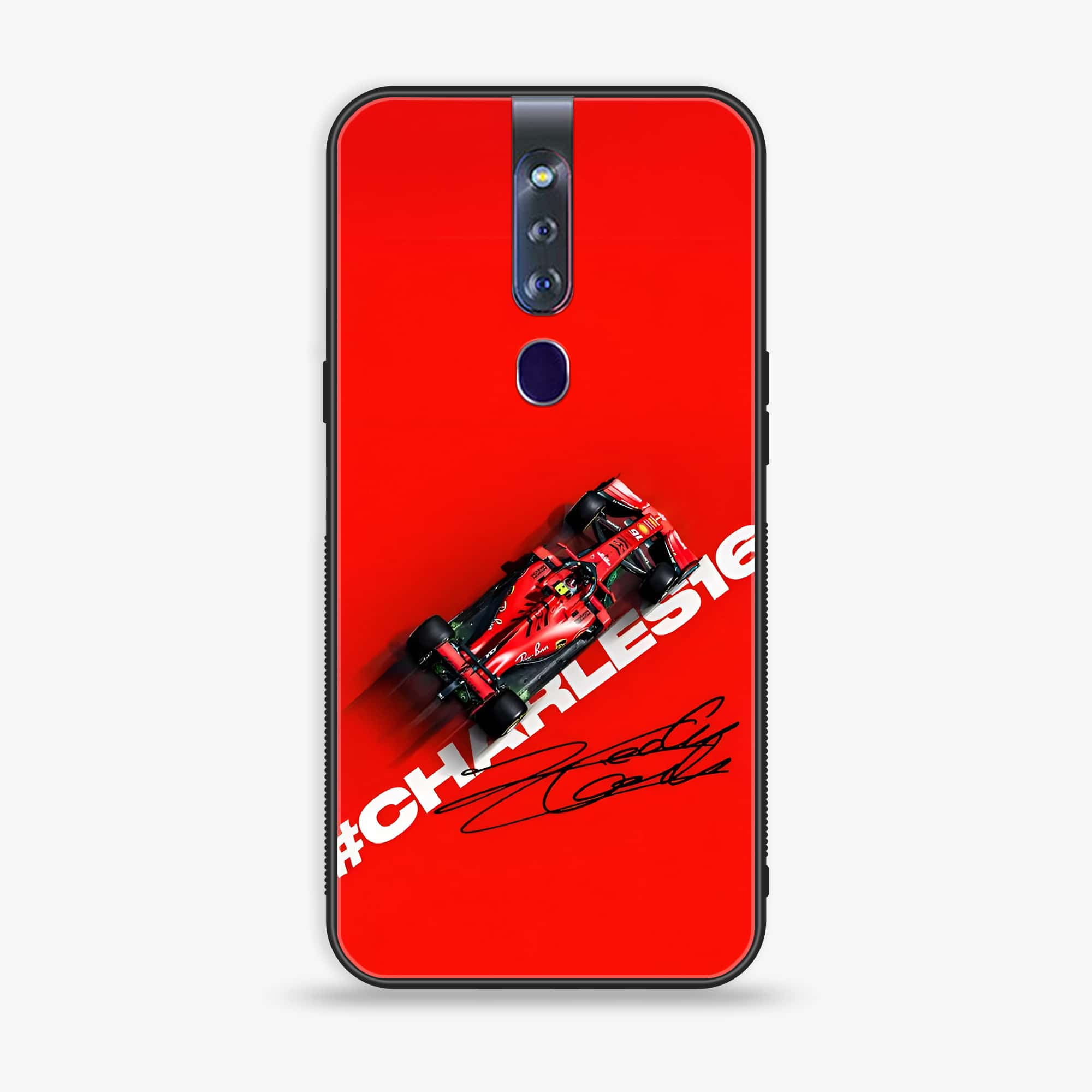 Oppo F11 Pro  Formula 1 Design Series Premium Printed Glass soft Bumper shock Proof Case