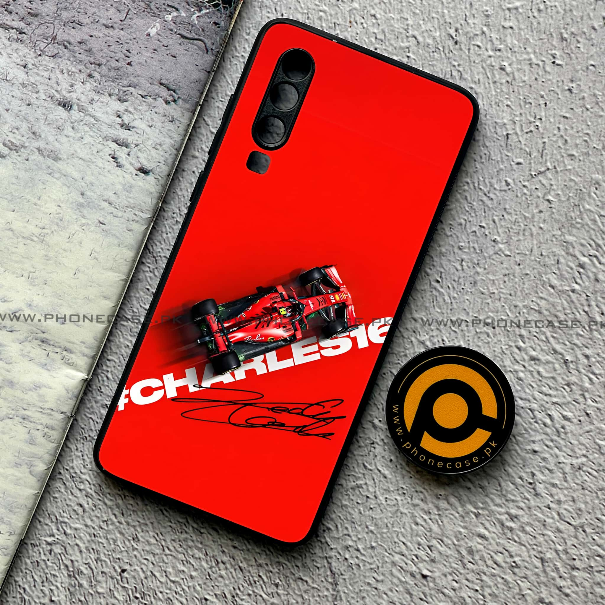 Huawei P30 - Formula 1 Design - Premium Printed Glass soft Bumper shock Proof Case