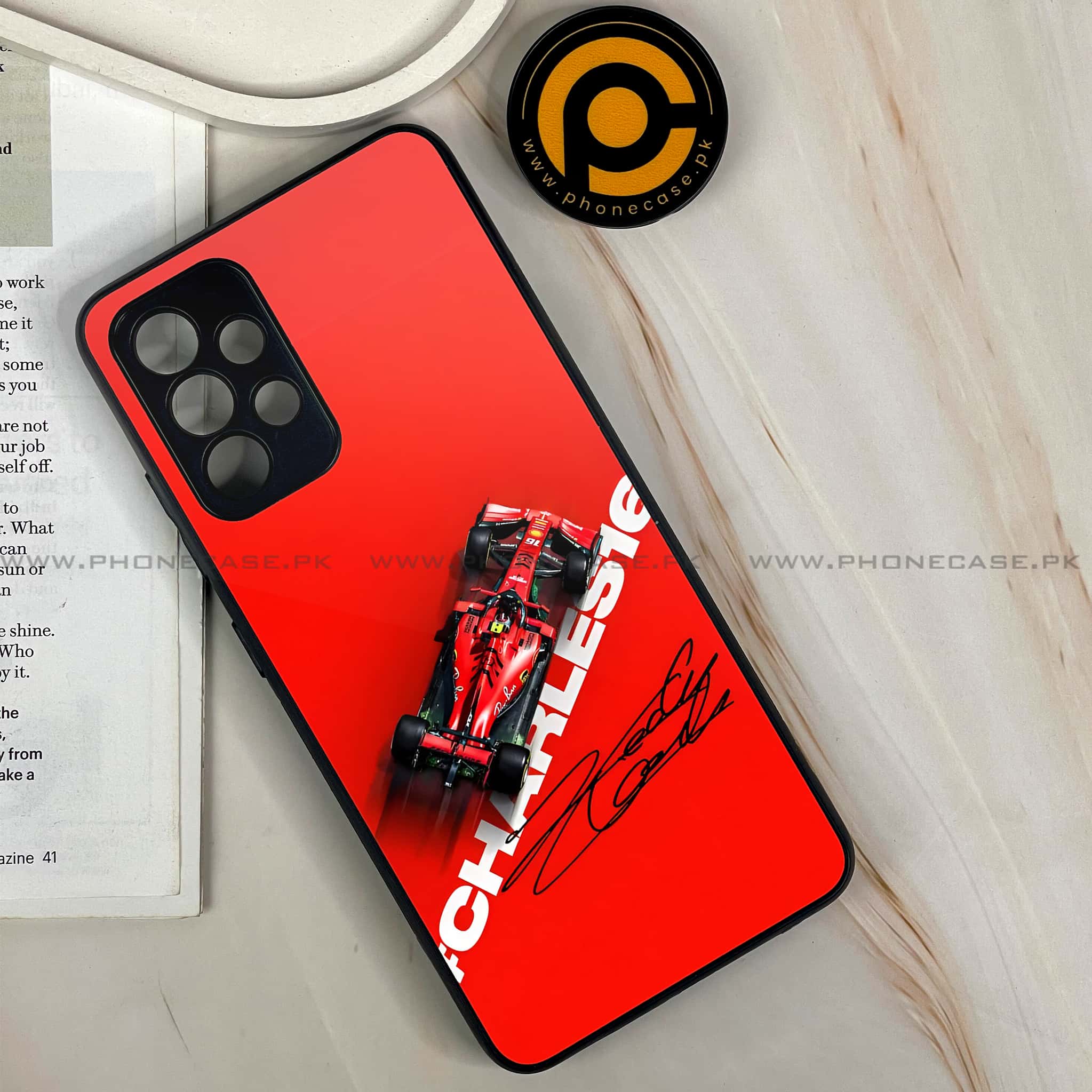 Galaxy A32 - Formula 1 Design Series - Premium Printed Glass soft Bumper shock Proof Case