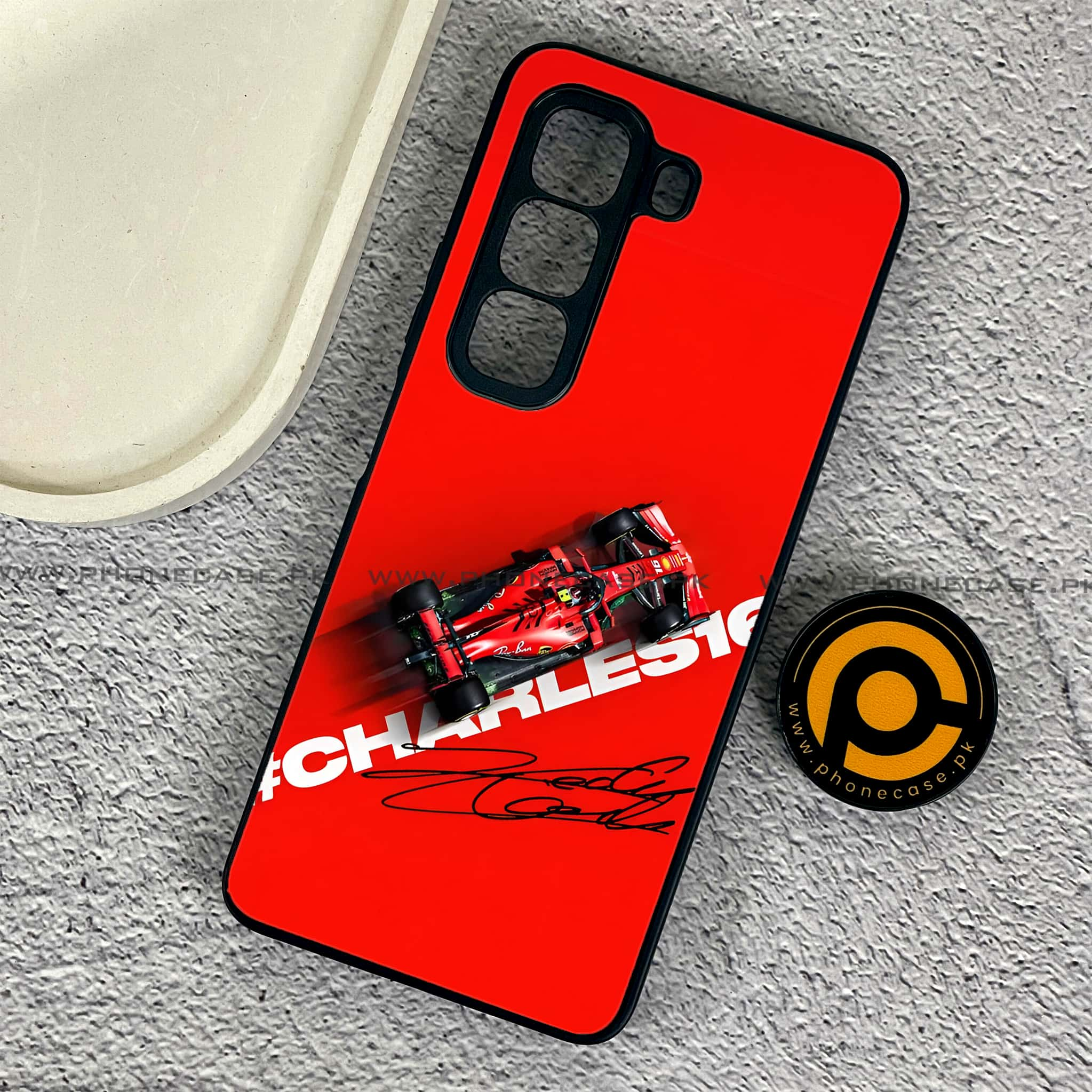 Infinix Hot 50 Pro - Formula 1 Design Series - Premium Printed Glass soft Bumper shock Proof Case