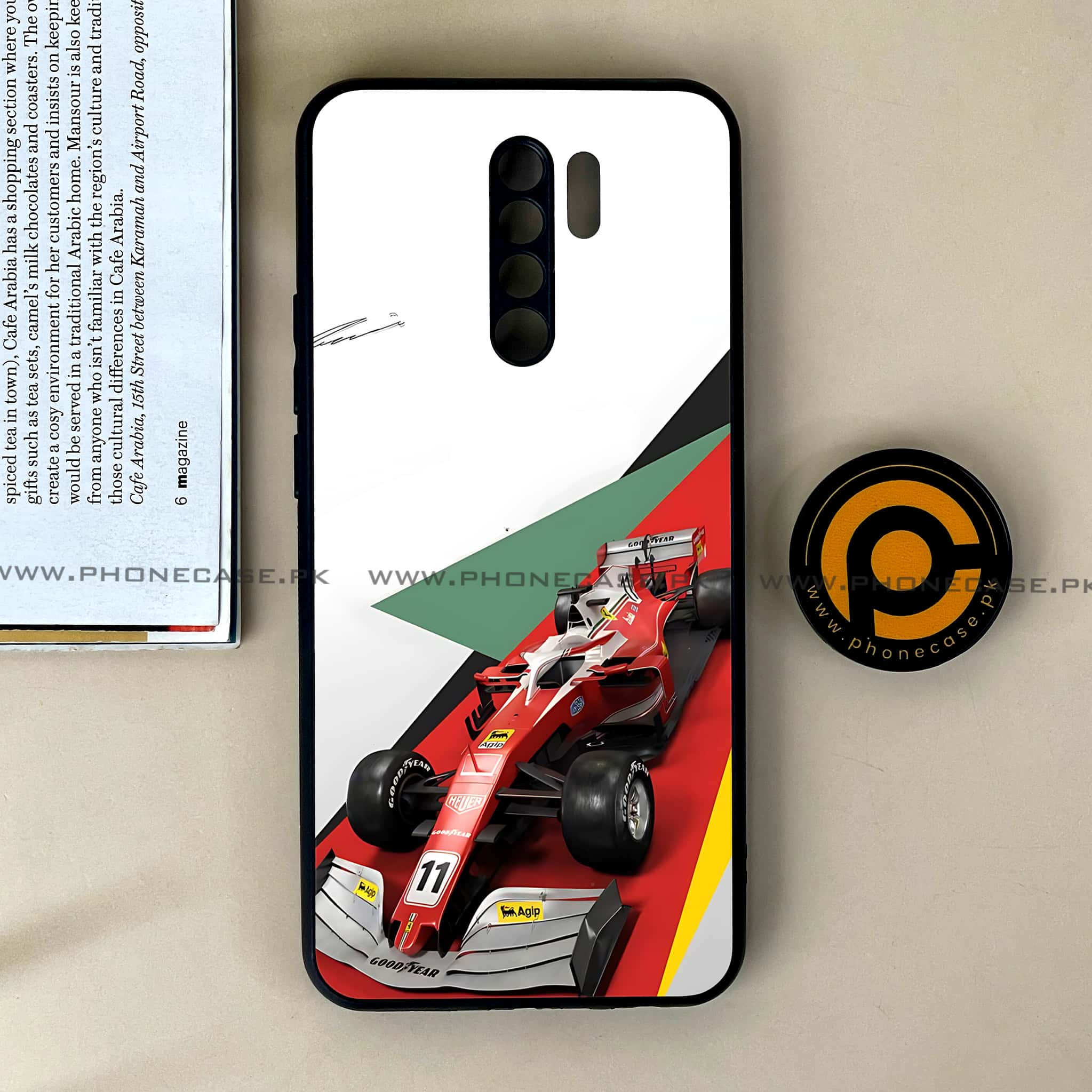 Xiaomi Redmi 9 - Formula 1 Design Series - Premium Printed Glass soft Bumper shock Proof Case