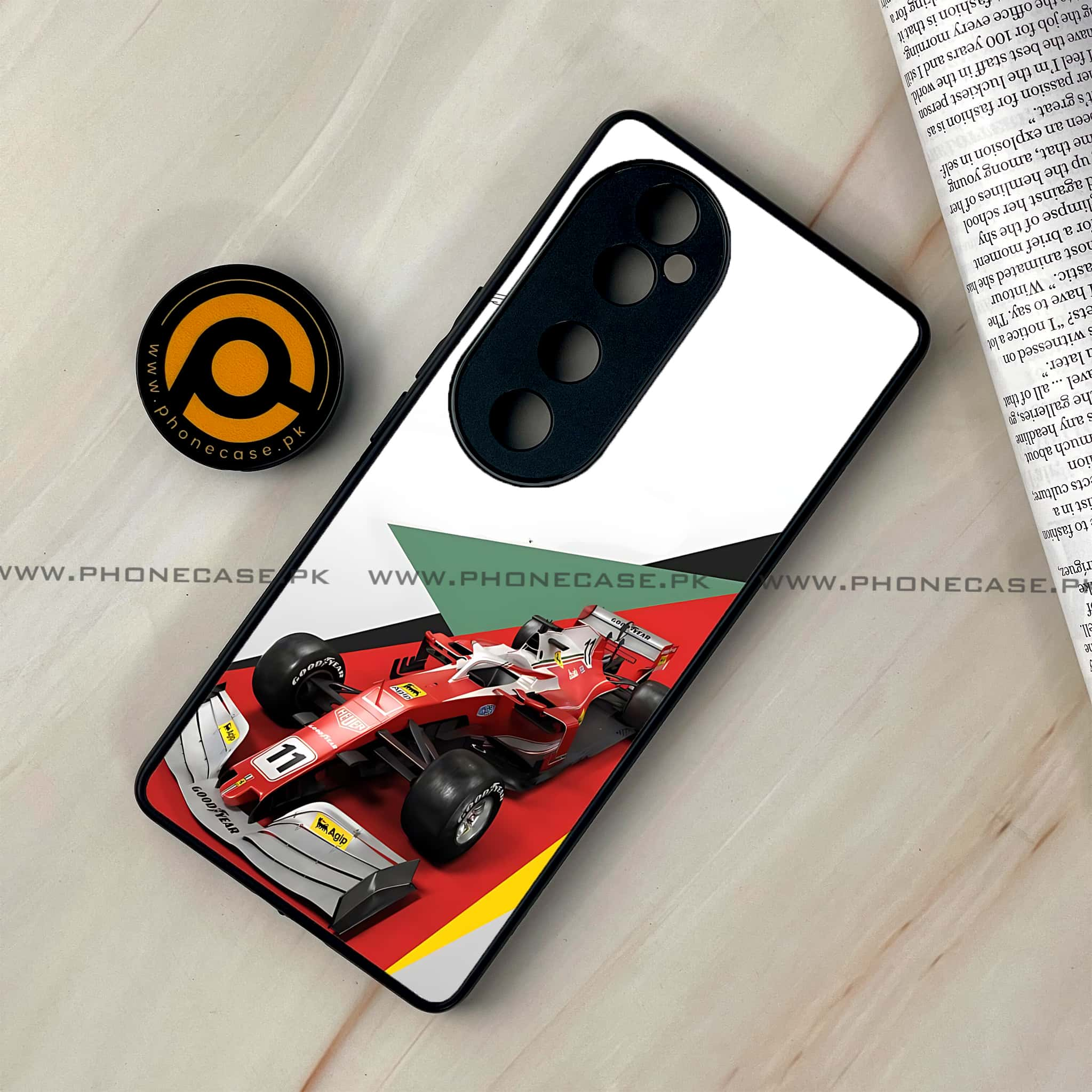 Vivo V40 - Formula 1 Design - Premium Printed Glass soft Bumper shock Proof Case