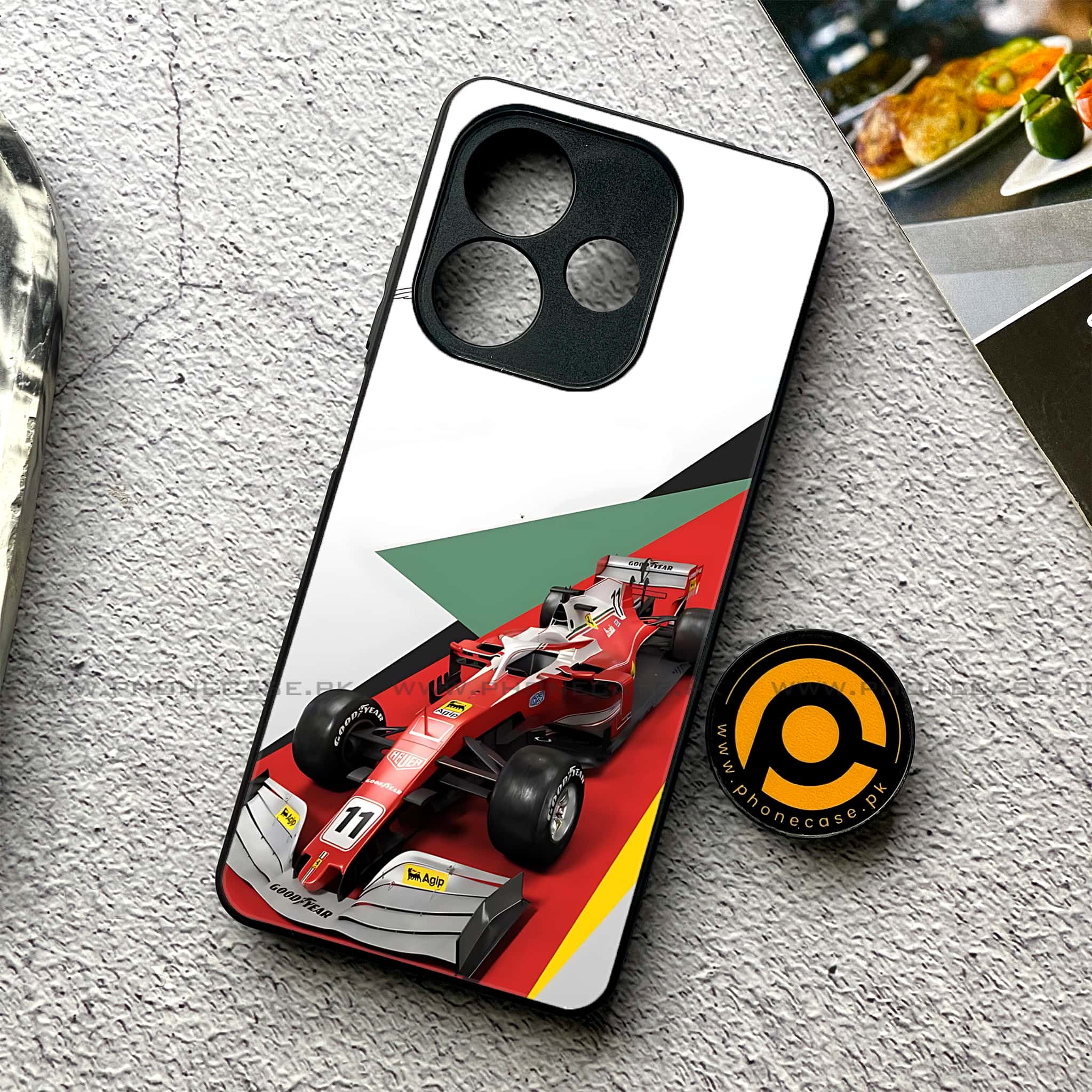 Oppo A5 Pro - Formula 1 Design - Premium Metal Printed soft Bumper shock Proof Case