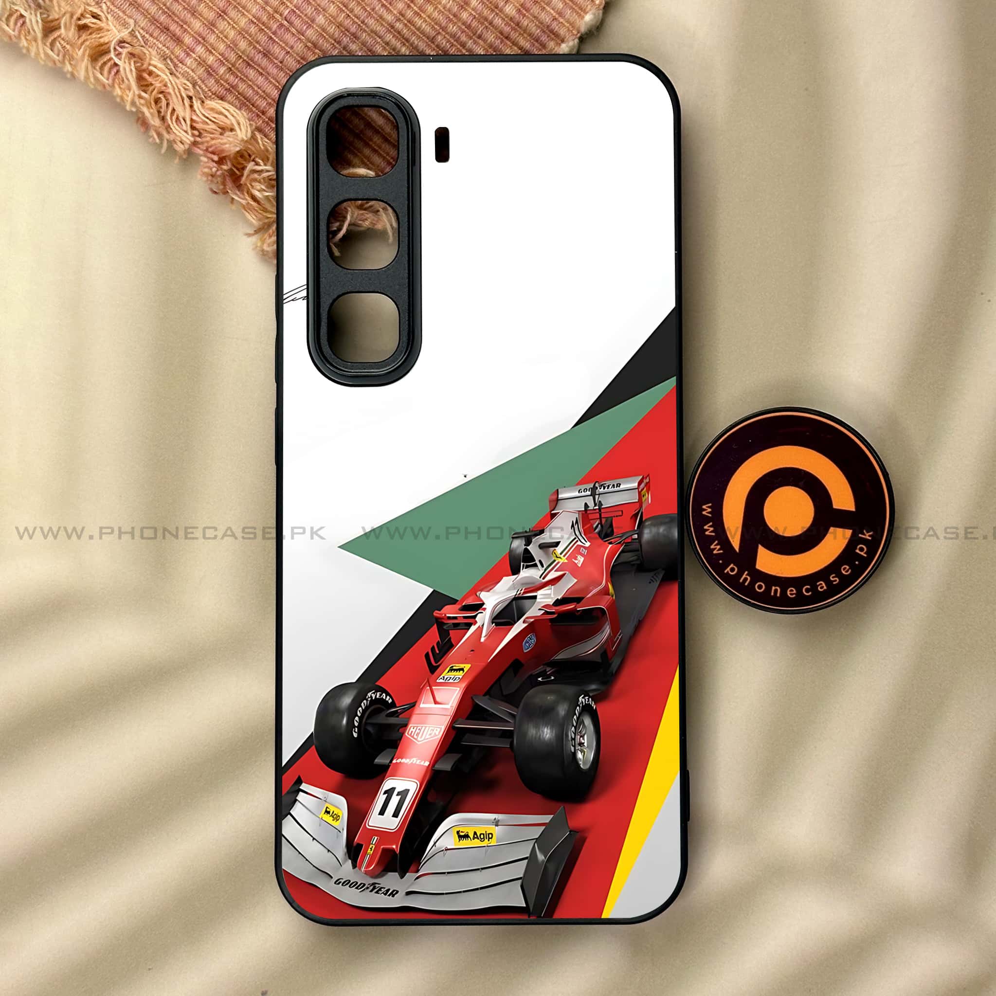 Infinix Hot 60 Pro - Formula 1 Design Series - Premium Metal Printed soft Bumper shock Proof Case