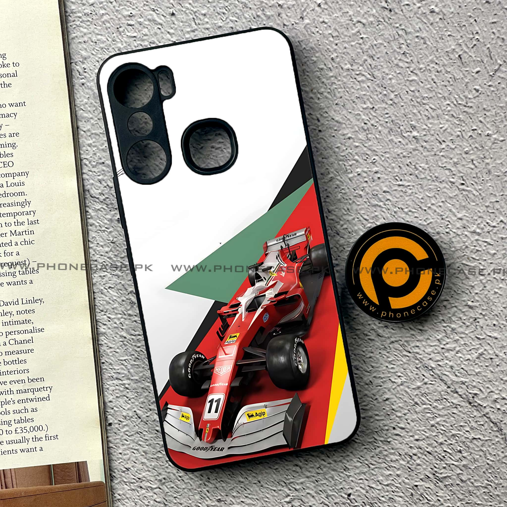 Infinix Hot 12 Pro - Formula 1 Design - Premium Printed Glass soft Bumper shock Proof Case