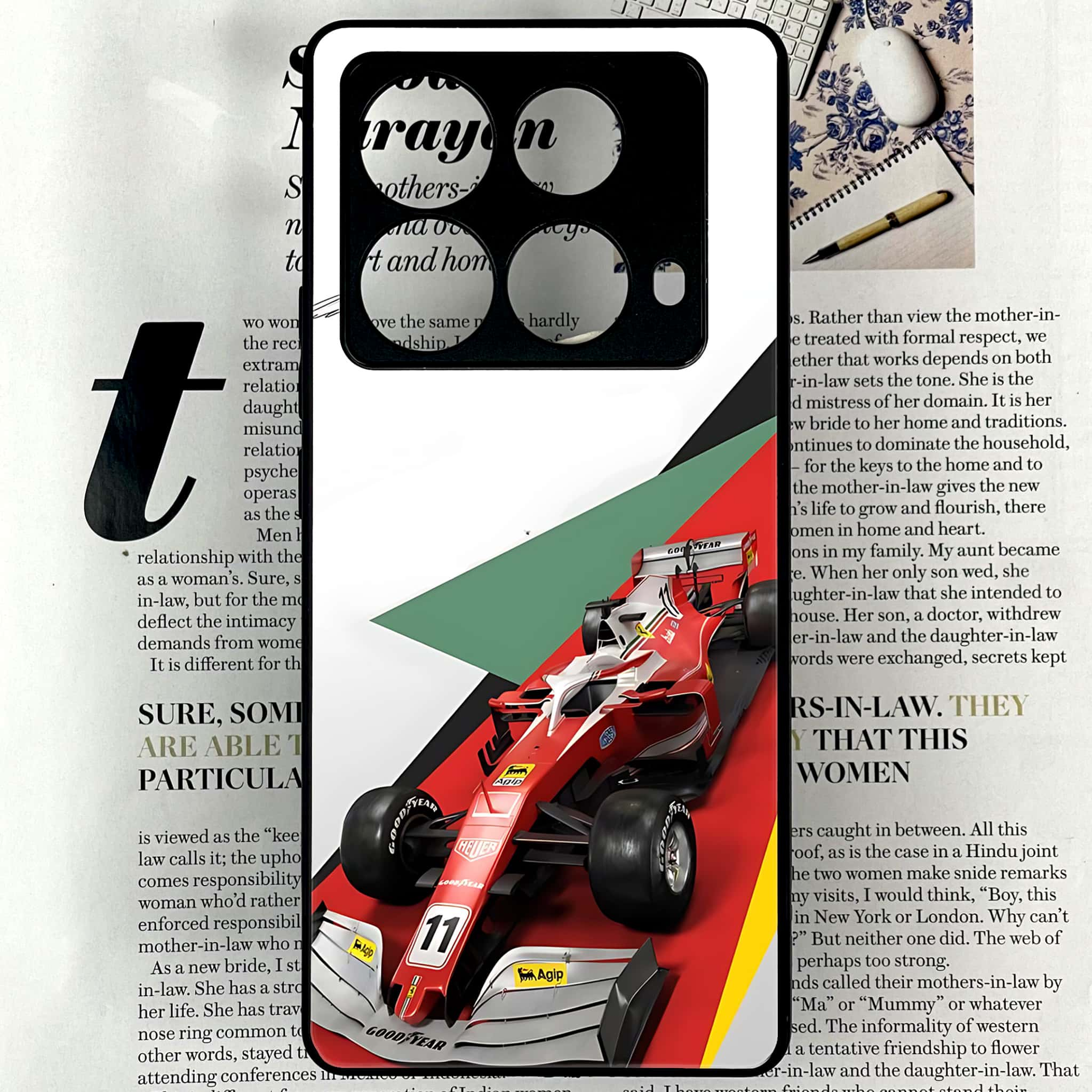 Infinix Note 40 4G - Formula 1 Design Series - Premium Printed Glass soft Bumper shock Proof Case