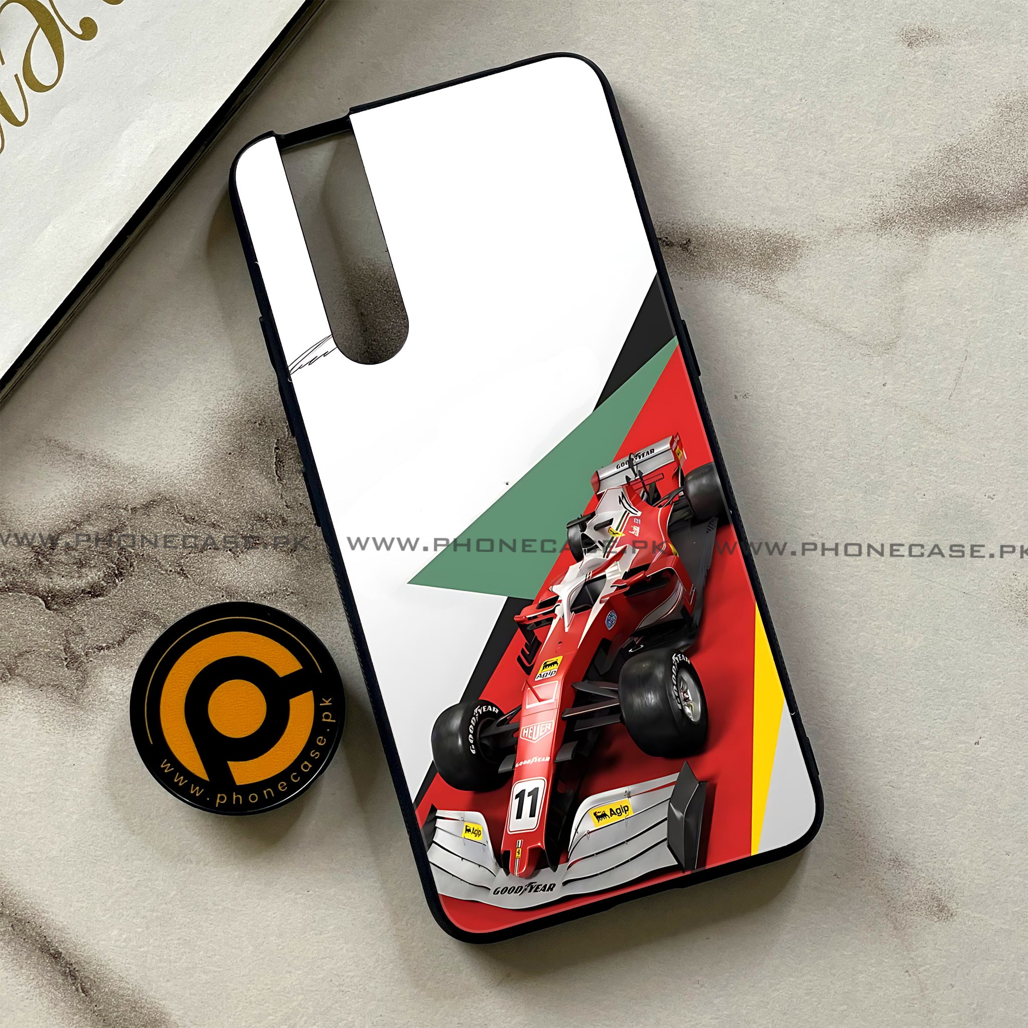 Vivo V15 Pro - Formula 1 Design - Premium Printed Glass soft Bumper shock Proof Case