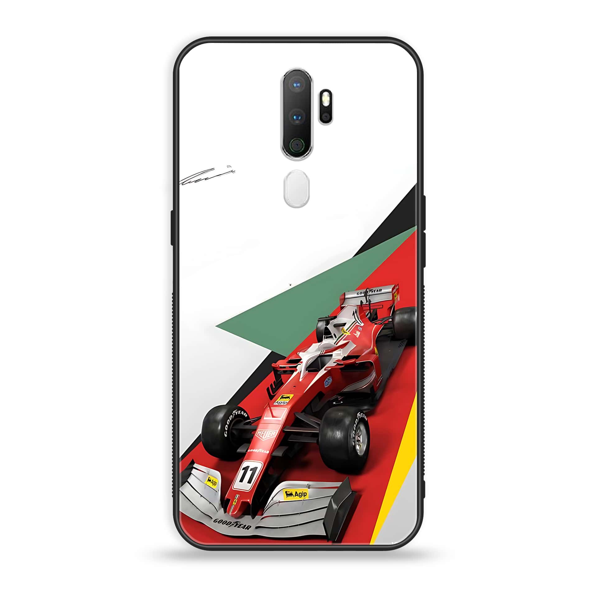 Oppo A5 2020 - Formula 1 Design Series - Premium Printed Glass soft Bumper shock Proof Case
