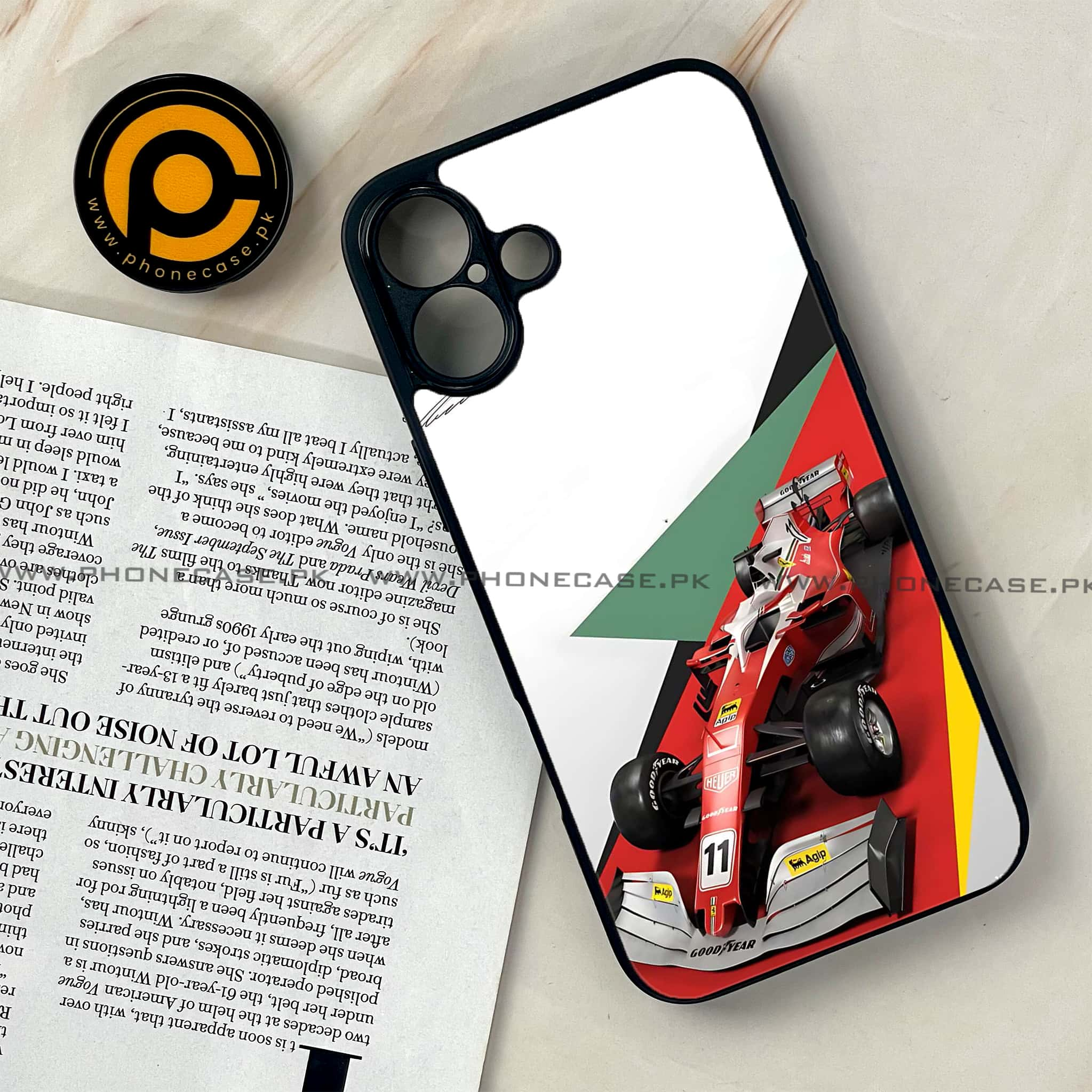 iPhone 16 - Formula 1 Design Series - Premium Printed Glass soft Bumper shock Proof Case