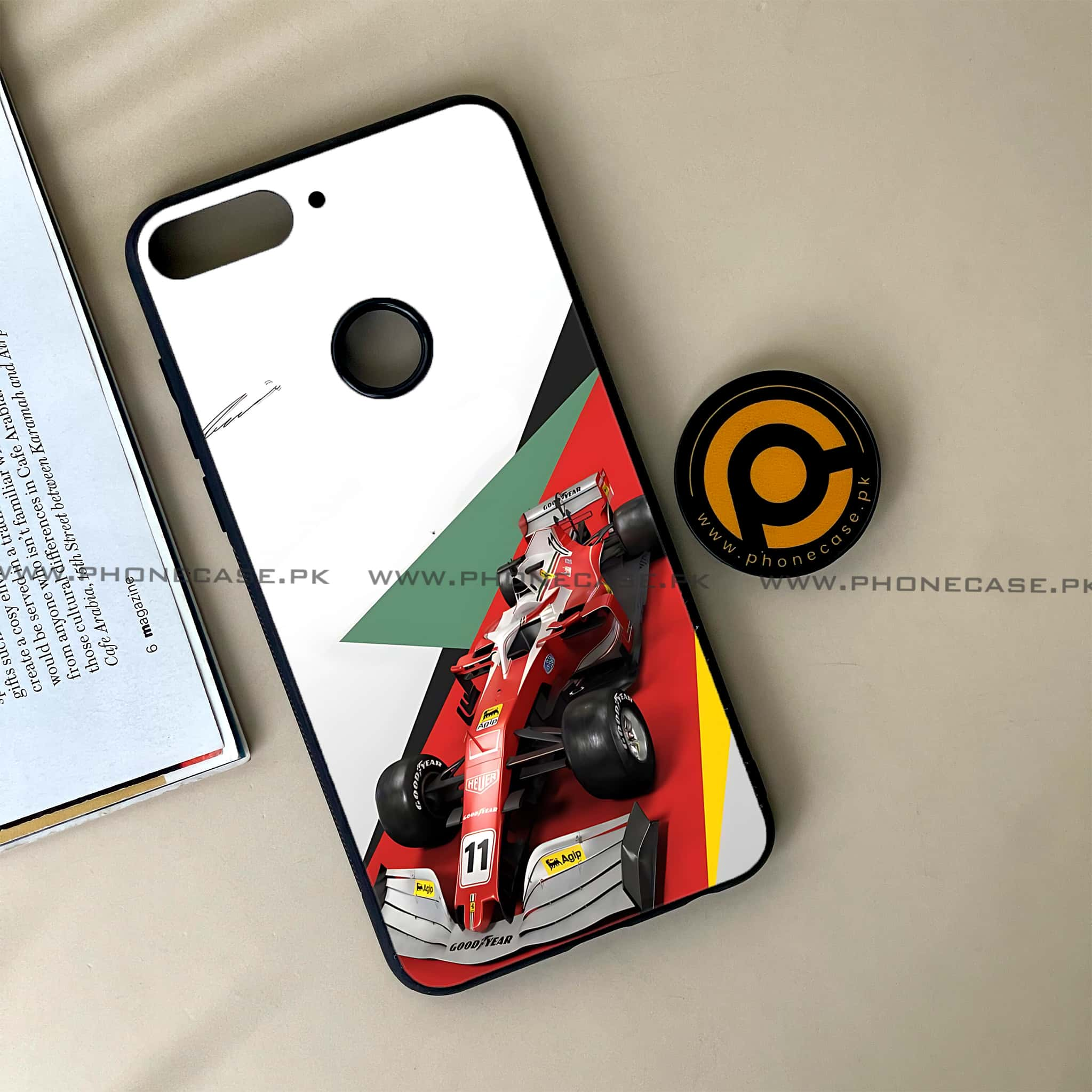 Huawei Y7 Prime (2018) - Formula 1 Design Series - Premium Printed Glass soft Bumper shock Proof Case